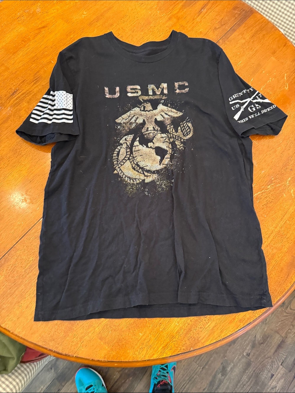 Grunt Style Black USMC Eagle Globe Anchor Graphic Tee xxl